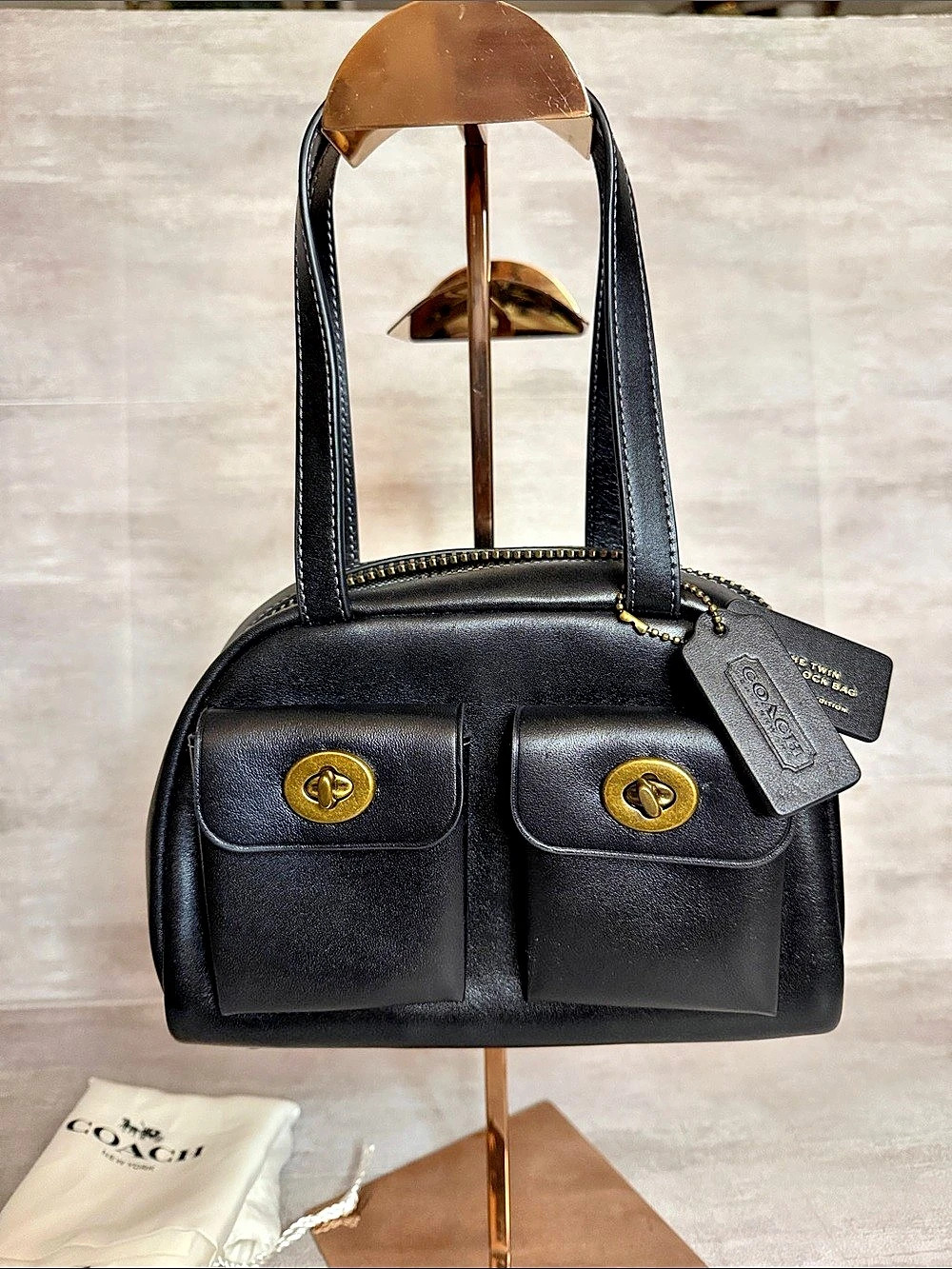 Coach The Twin Turnlock 20 Bag Black Turnlock Bag Like New